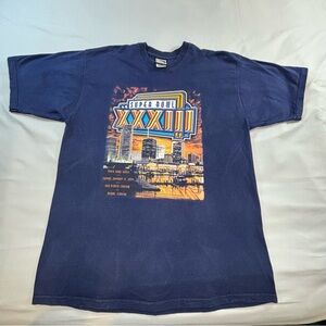Vintage Pro Player Super Bowl Xxxiii T Shirt Men’s Xxl Blue  Denver Broncos 1999